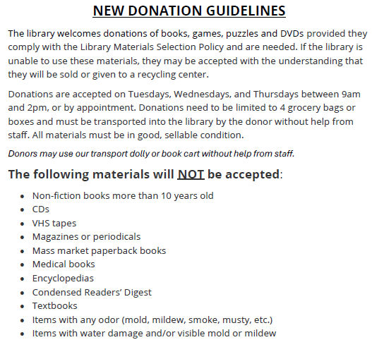 Donation Guidelines